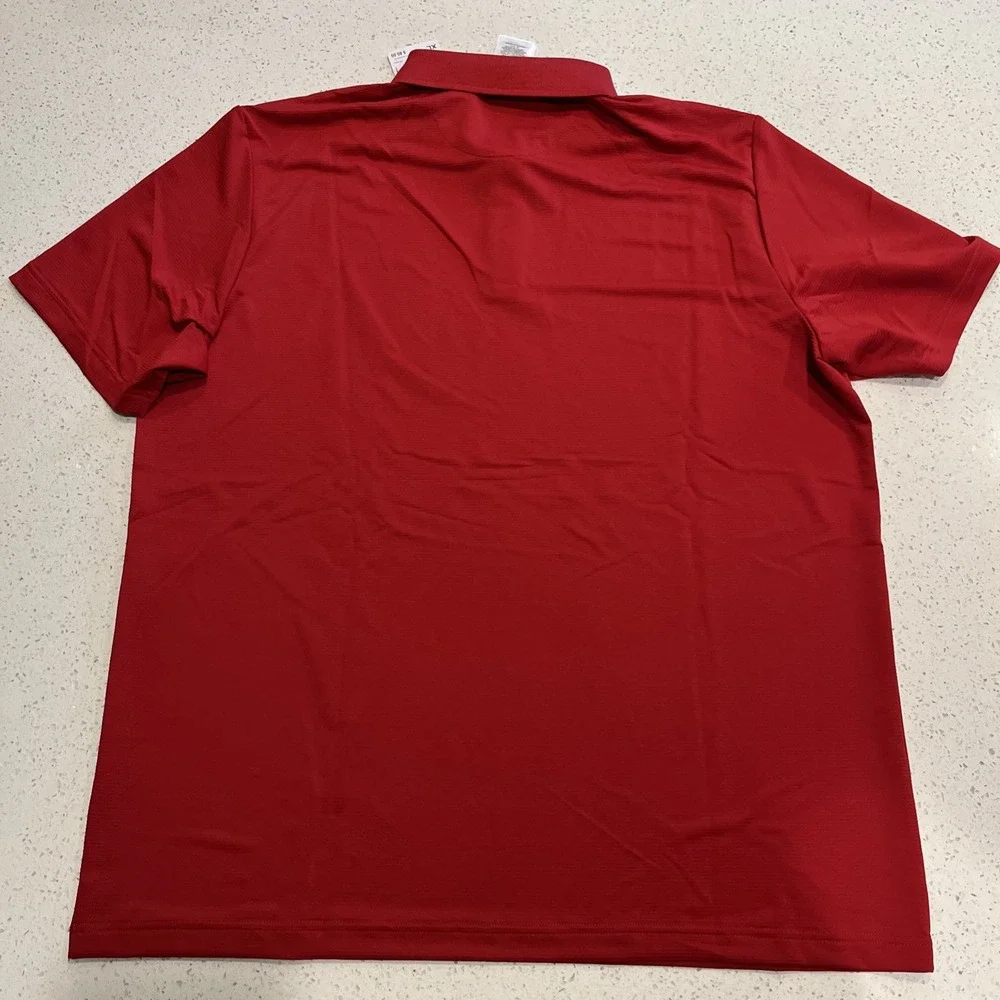 Adidas men's $80 Nebraska Cornhuskers Ottoman Polo Shirt Red  size XL NWT